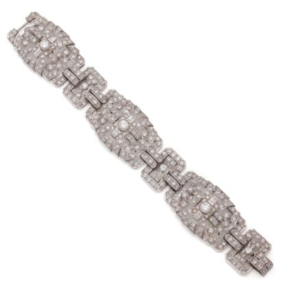 Art Deco bracelet in platinum (850/1000)...
