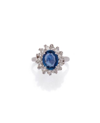 18K (750/1000) white gold and platinum (850/1000)...