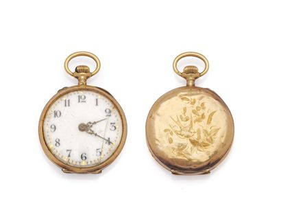 Montre de poche en or jaune 18K (750/1000)...