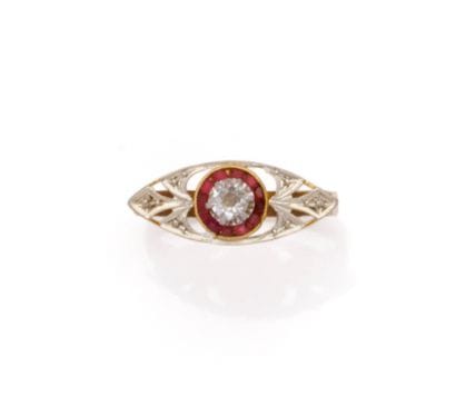 18K (750/1000) yellow gold and platinum (850/1000)...