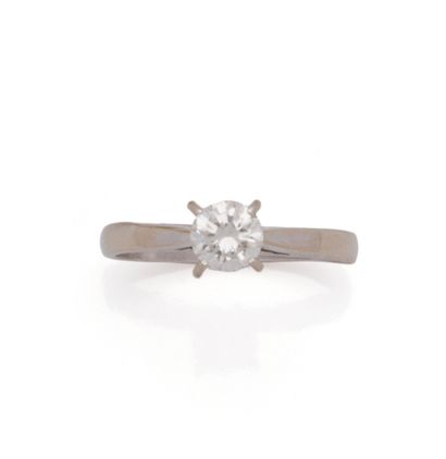 Solitaire en or gris 18K (750/1000) orné...