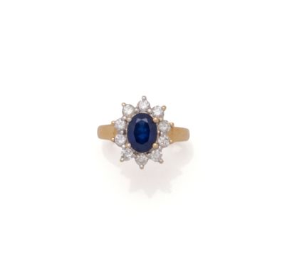 Bague marguerite en or jaune 18K (750/1000)...