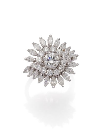 18K (750/1000) white gold tourbillon ring...