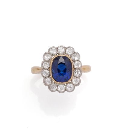 18K (750/1000) yellow gold and platinum (850/1000)...