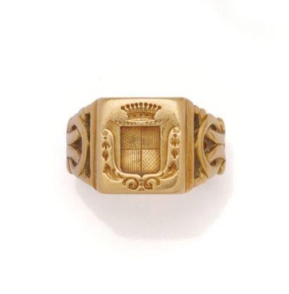 Important 18K (750/1000) yellow gold signet...