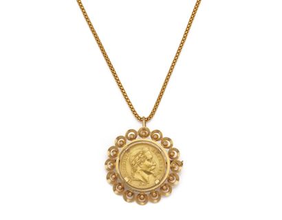 Broche-pendentif formant porte-pièce rond...