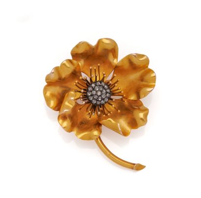Broche Bouton d'or, en or jaune 18K (750/1000)...