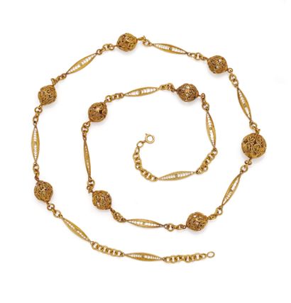 Necklace in 18K (750/1000) yellow gold with...