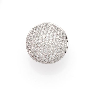 Bague boule en or gris 18K (750/1000) le...