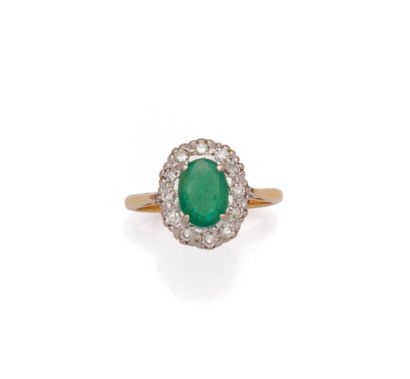 Bague pompadour en or deux tons 18K (750/1000)...