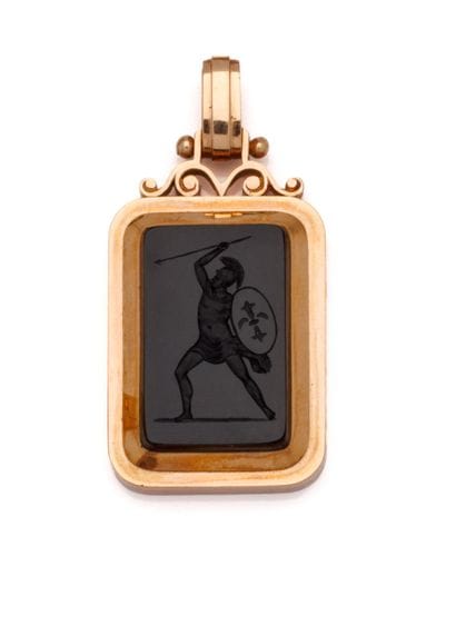 Rectangular 18K (750/1000) rose gold photo...
