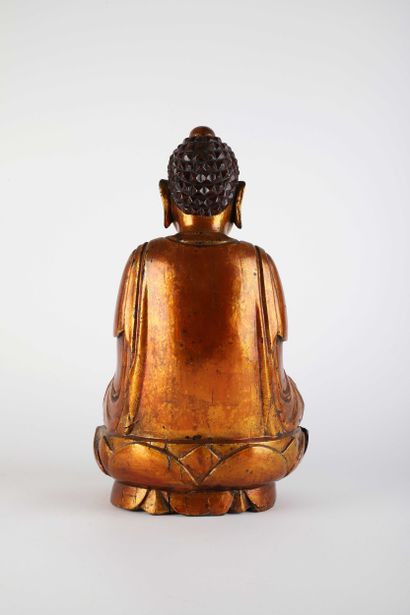 VIETNAM, XIXe siècle
Sculpture en bois doré,...