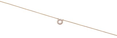 Collier en or rose 18K (750/1000) centré...