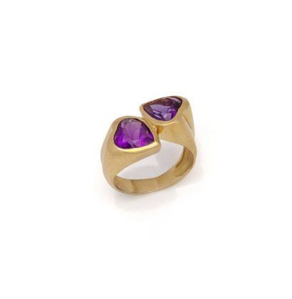 Bague croisée en or 18K (750/1000) l'anneau...