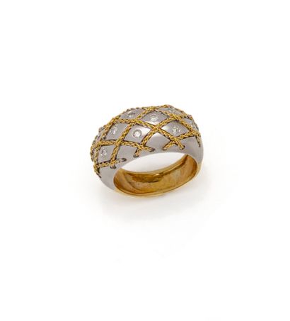 Bgaue jonc en or deux tons 18K (750/1000)...