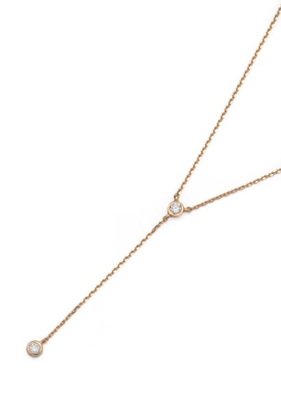 Collier en or rose 18K (750/1000) agrémenté...