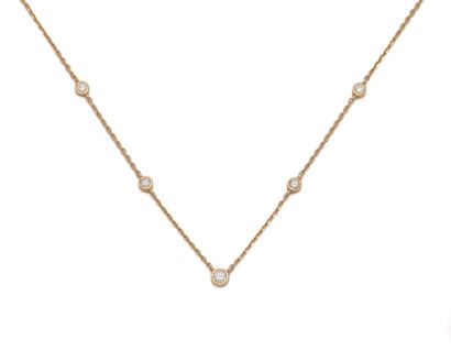 Collier en or rose 18K (750/1000) rythmé...