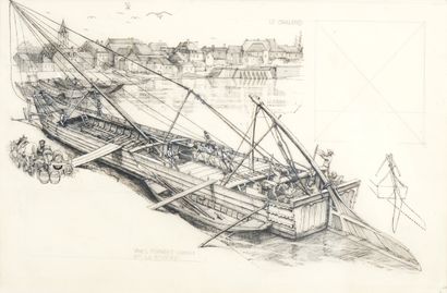 Jacques POIRIER (1928-2002)
Le chaland, voies...