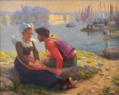 Alfred GUILLOU (1844-1926)
Couple de bretons...