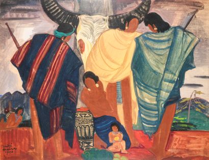 André MAIRE (1898-1984)
La cérémonie. 1950
Gouache...