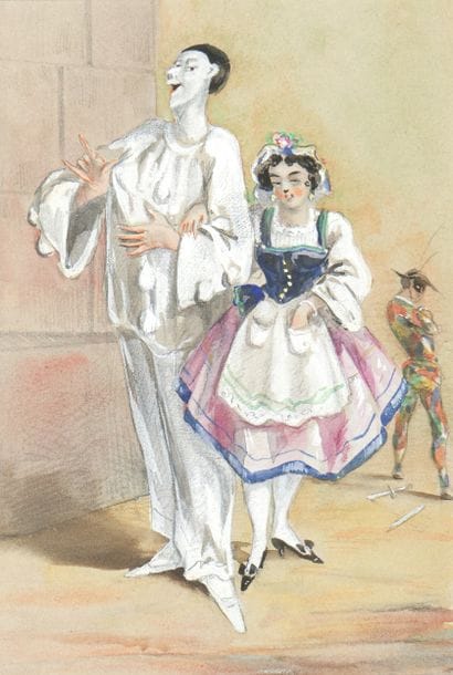 Eugène LADREYT (1832-1898)
Pierrot l'orgueil
Gouache
Signée...