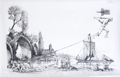 Jacques POIRIER (1928-2002)
Les haleurs
Encre...