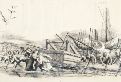 Jacques POIRIER (1928-2002)
Les chevaux
Encre...