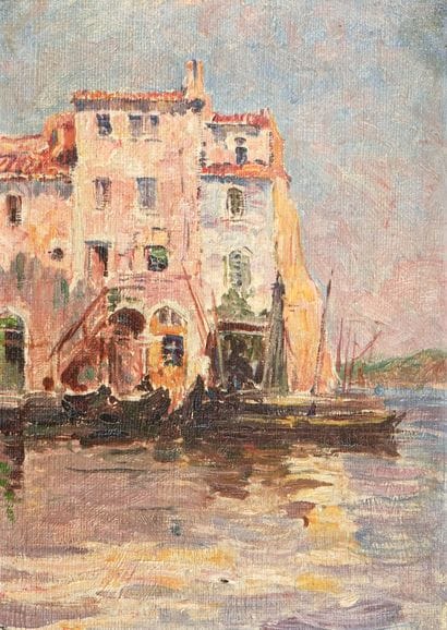 Marcel MEYS (1858-?)
Bateau devant la maison
Huile...