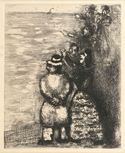 Marc CHAGALL (1887-1985)
Personnages. 
Gravée...