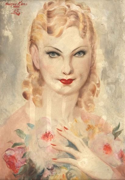 Micao KONO (1876-1954)
Dame à la pivoine....