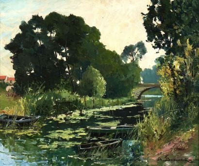 Alfred BOUCHER (1850-1934)
Barques sur la...