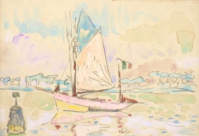 Paul SIGNAC (1863-1935)
Voilier à Concarneau....
