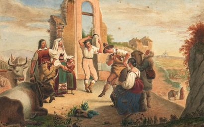 Attribué à Dominique Louis PAPETY (1815-1849)
Scène...