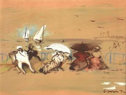 Sylvain VIGNY (1903-1970)
Sur la plage
Gouache...