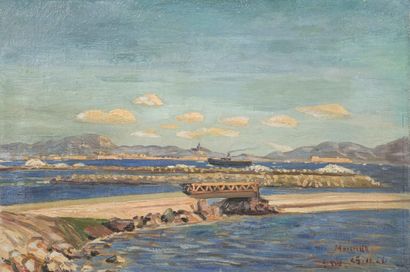 Ecole française du XIXème siècle
Vue de Marseille
Huile...