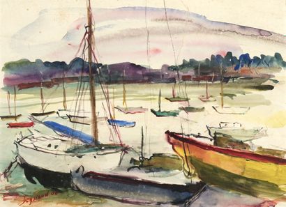 René SEYSSAUD (1867-1952)
Barques au port,...