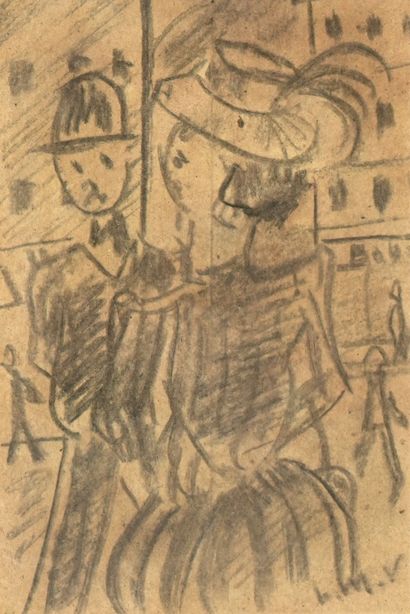 Louis Mathieu VERDILHAN (1875-1928)
Le couple
Crayon...