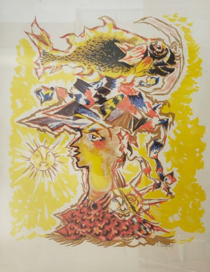 Jean LURÇAT (1892-1966)
Profil surréaliste
Lithographie...
