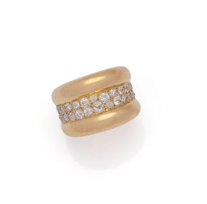 BAGUE BANDEAU en or jaune 18K (750/1000)...
