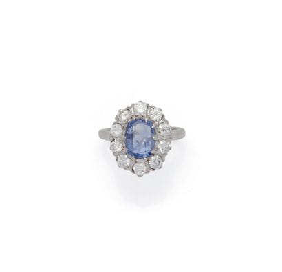 BAGUE MARGUERITE en or gris 18K (750/1000)...