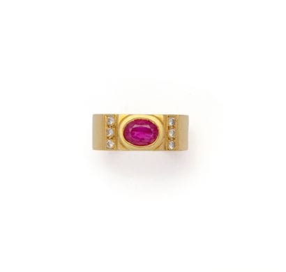 BAGUE BANDEAU en or jaune 18K (750/1000)...