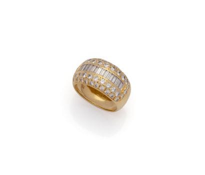 BAGUE BANDEAU en or jaune 18K (750/1000)...