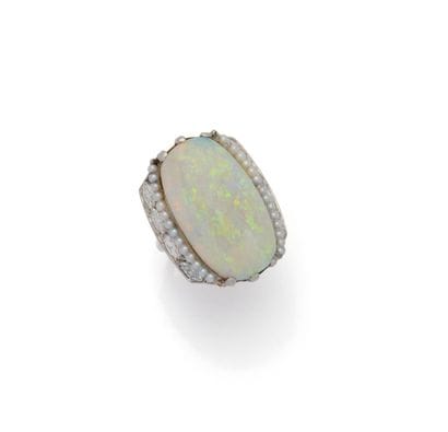 BAGUE en or gris 18K (750/1000) et platine...