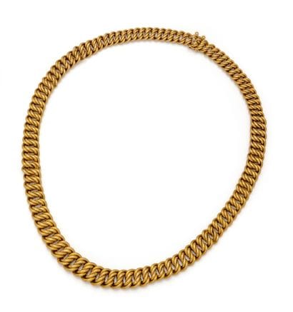 COLLIER en or jaune 18K (750/1000) à maille...