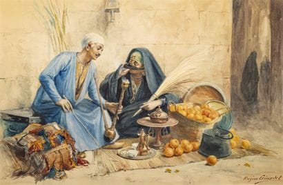 Eugène GIRARDET (1853-1907)
La vendeuse d'orange
Aquarelle...
