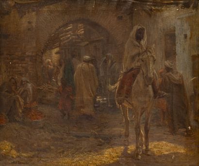 Arthur SCHNEIDER (1866-1942)
Dans un souk
Huile...