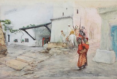 Georges CLAIRIN (1843-1919)
Cavaliers à l'abreuvoir
Aquarelle...