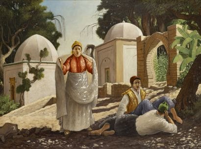 Roman LAZAREV (1938)
Devant le mausolée 
Huile...