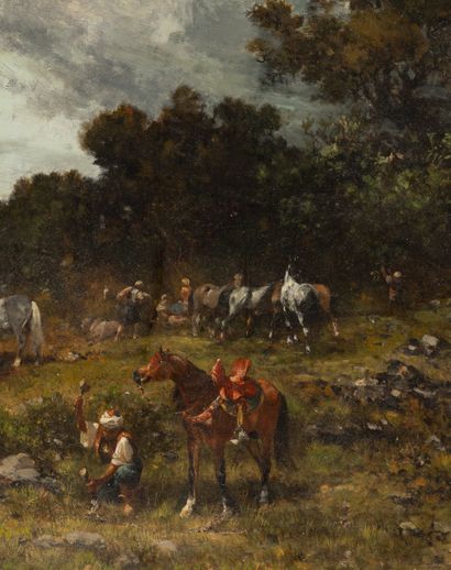 Georges WASHINGTON (1827-1910)
Scène de campement
Huile...
