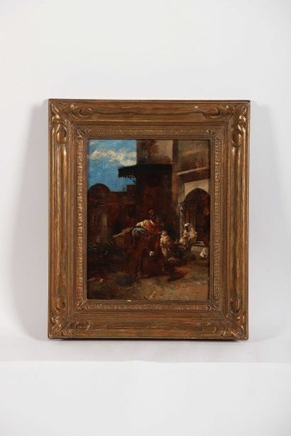 Eugène PAVY (1840-1905)
Scène de rue animée....